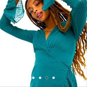 Turquoise flair mini dress